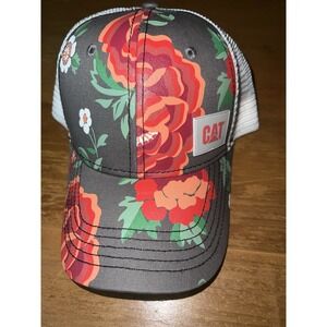 Floral Gray and Red Women's Cap
